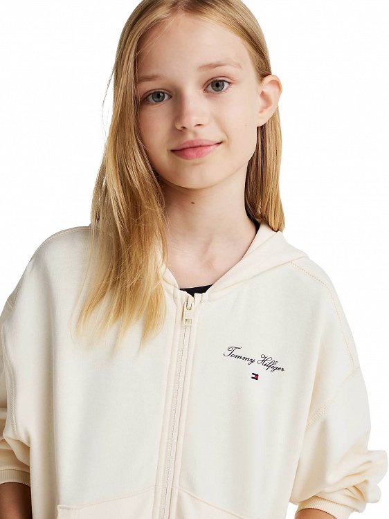 Tommy Hilfiger Kids Παιδική Ζακέτα Για Κορίτσια KG0KG08318 AEF Μπεζ