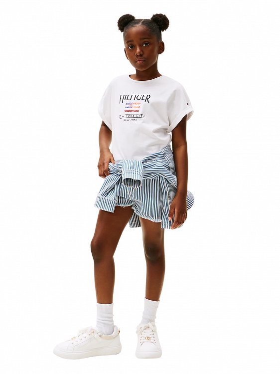 Tommy Hilfiger Παιδικό T-Shirt Για Κορίτσια KG0KG08525 YBR Λευκό