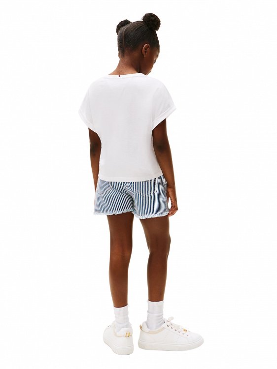 Tommy Hilfiger Παιδικό T-Shirt Για Κορίτσια KG0KG08525 YBR Λευκό