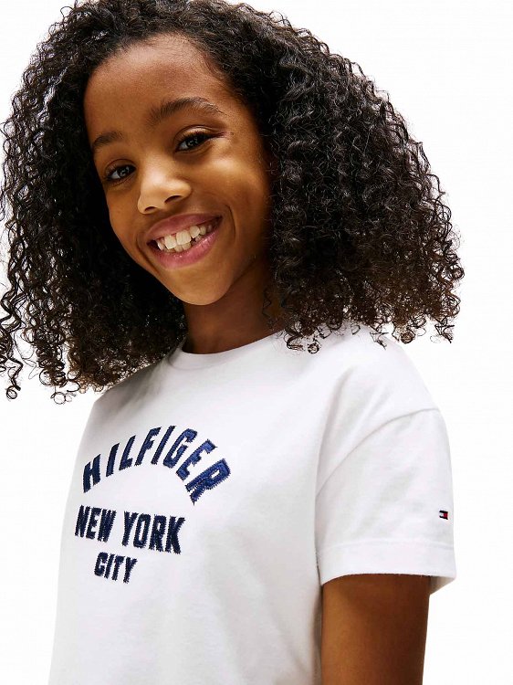 Tommy Hilfiger Παιδικό T-Shirt Για Κορίτσια KG0KG08635 YBR Λευκό