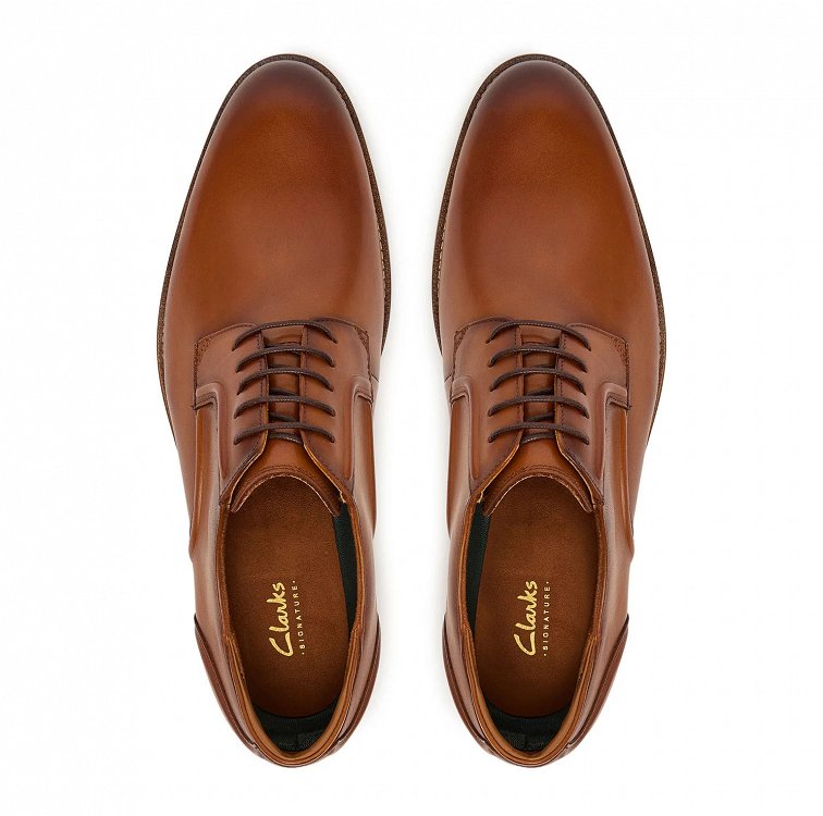 Clarks Ανδρικό Δερμάτινο Δετό CraftRemi Lace 26186389 Tan leather