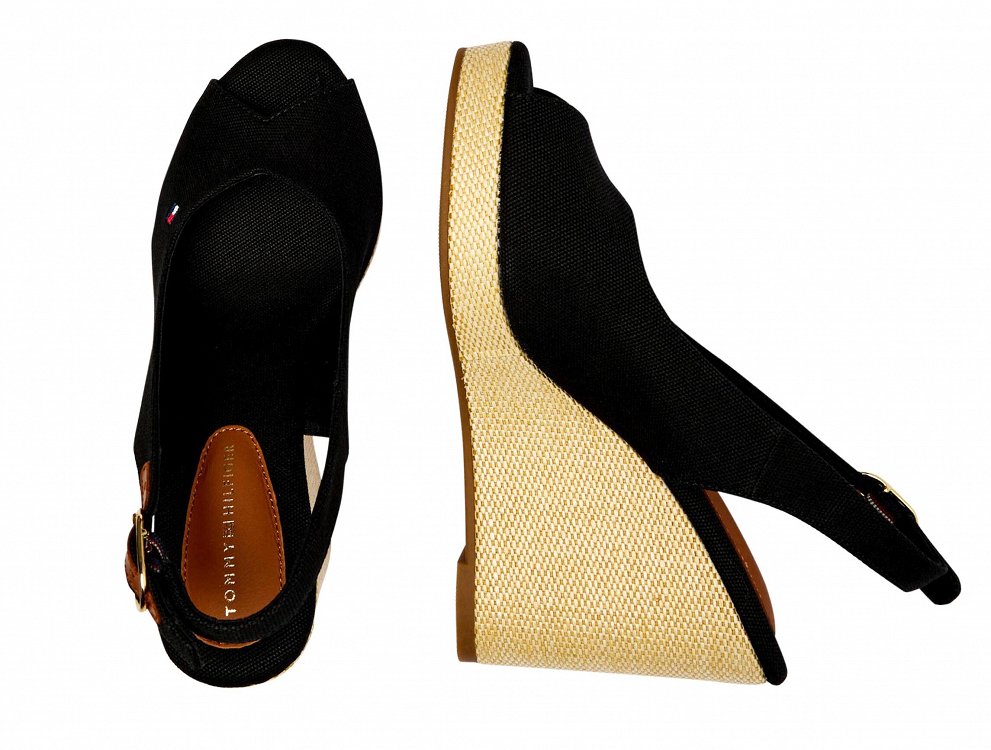 Tommy Hilfiger Flag High Wedge Espadrille FW0FW08597 BDS Μαύρο