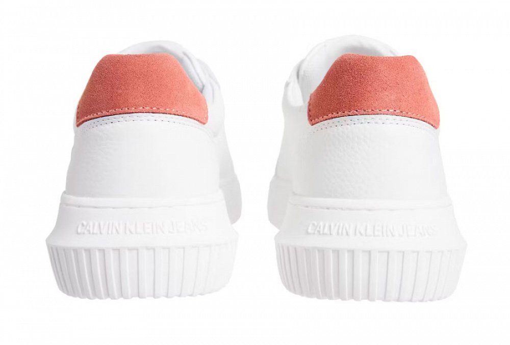 Calvin Klein Γυναικείο Δερμάτινο Sneaker YW0YW01670 0K6 Λευκό