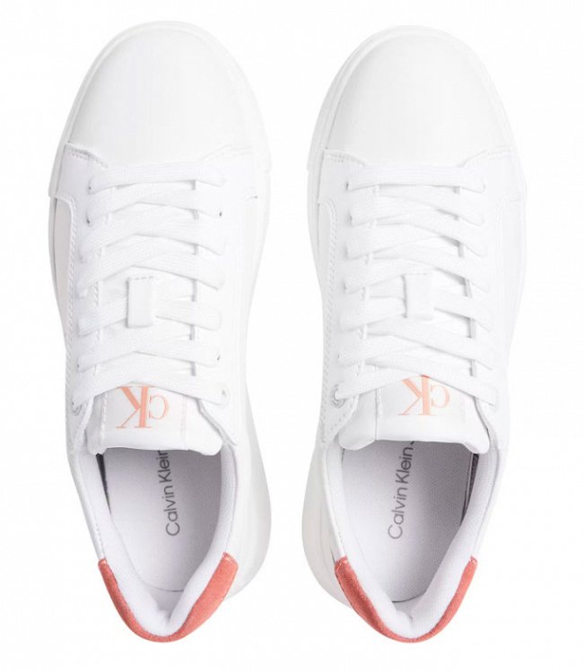 Calvin Klein Γυναικείο Δερμάτινο Sneaker YW0YW01670 0K6 Λευκό