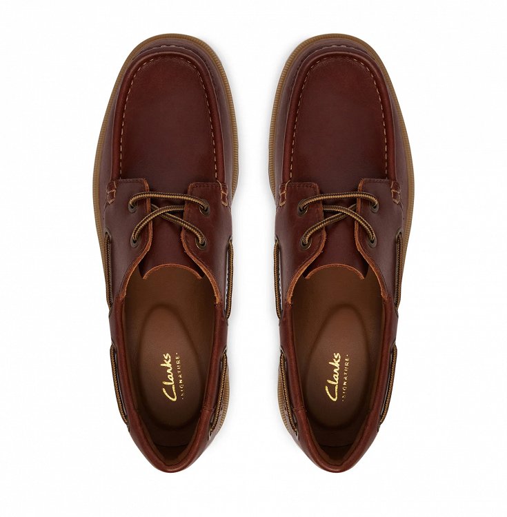 Clarks Ανδρικό Δερμάτινο Boat Shoe Cleyhill Boat 26186176 Brown Leather