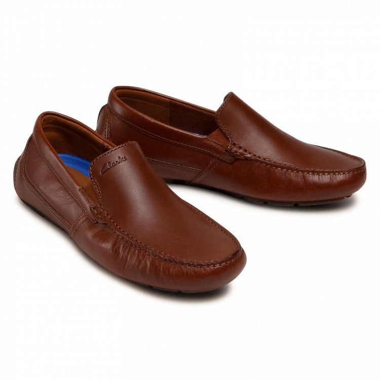 Clarks Markman Plain 261587037 Dark Tan Leather