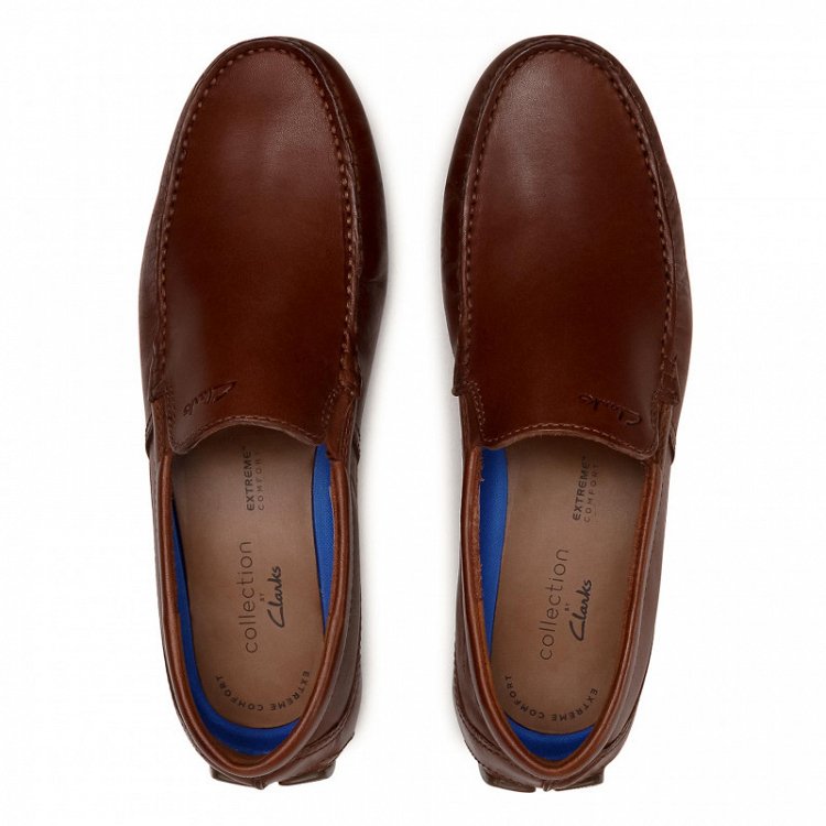 Clarks Markman Plain 261587037 Dark Tan Leather