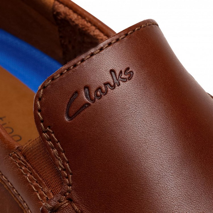Clarks Markman Plain 261587037 Dark Tan Leather