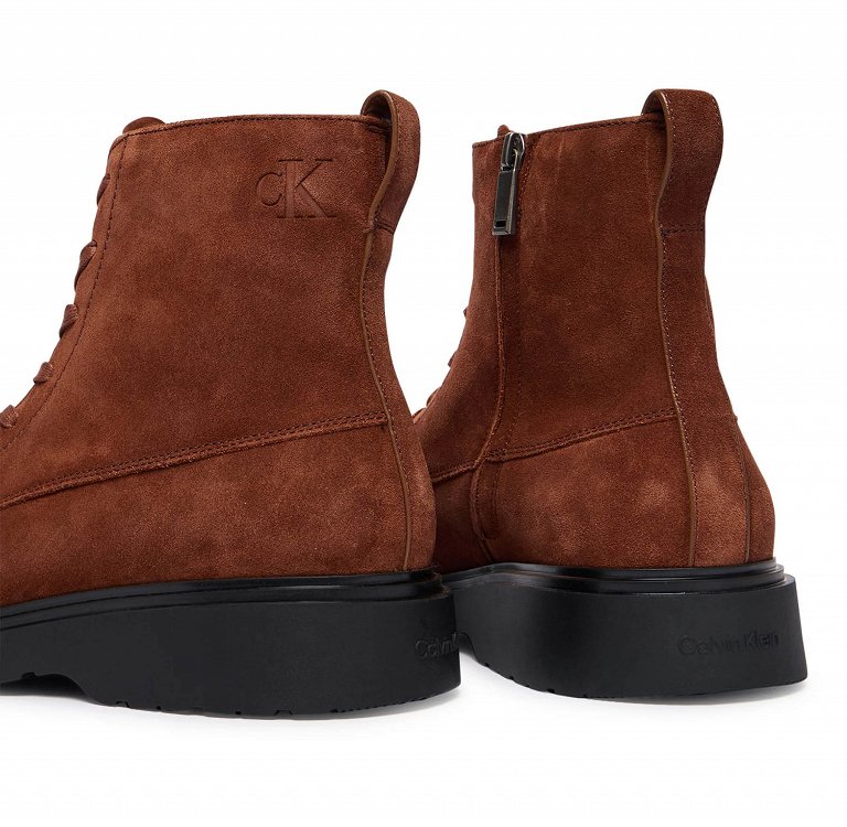 Calvin Klein Ανδρικό Δερμάτινο Μποτάκι YM0YM01371 0HD Καφέ