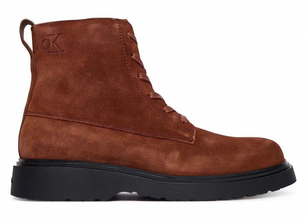 Calvin Klein Ανδρικό Δερμάτινο Μποτάκι YM0YM01371 0HD Καφέ