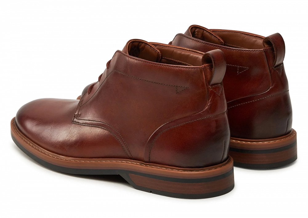 Clarks Ανδρικό Δερμάτινο Μποτάκι Aldwin Chukka 26178425 Mid Tan Leather