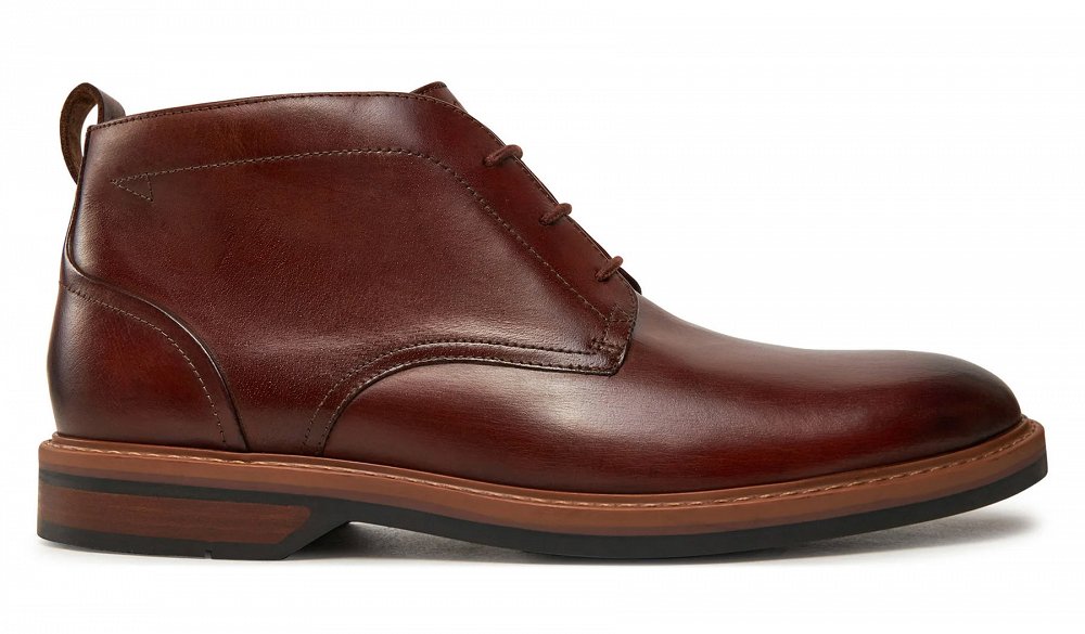 Clarks Ανδρικό Δερμάτινο Μποτάκι Aldwin Chukka 26178425 Mid Tan Leather