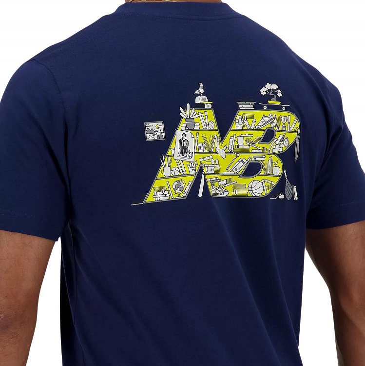New Balance Ανδρικό T-Shirt Sport Essentials Bookshelf MT41586 Navy