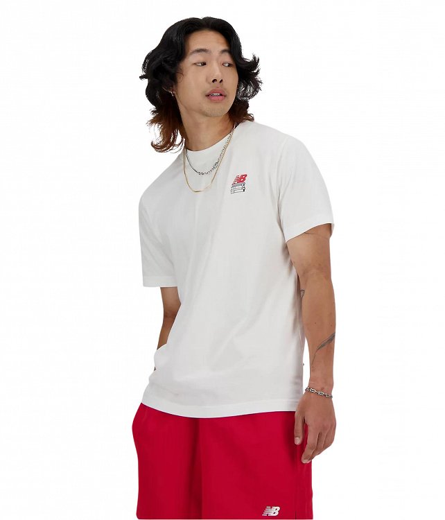 New Balance Ανδρικό T-Shirt Sport Essentials Bookshelf MT41586 White