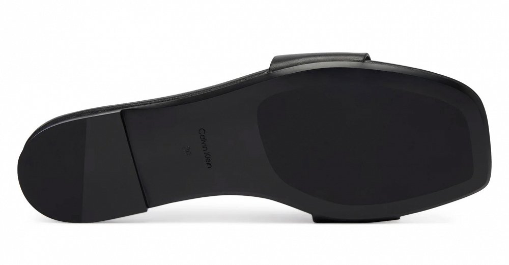 Calvin Klein Γυναικείο Δερμάτινο Flat Sandal HW0HW03128 0GJ Μαύρο