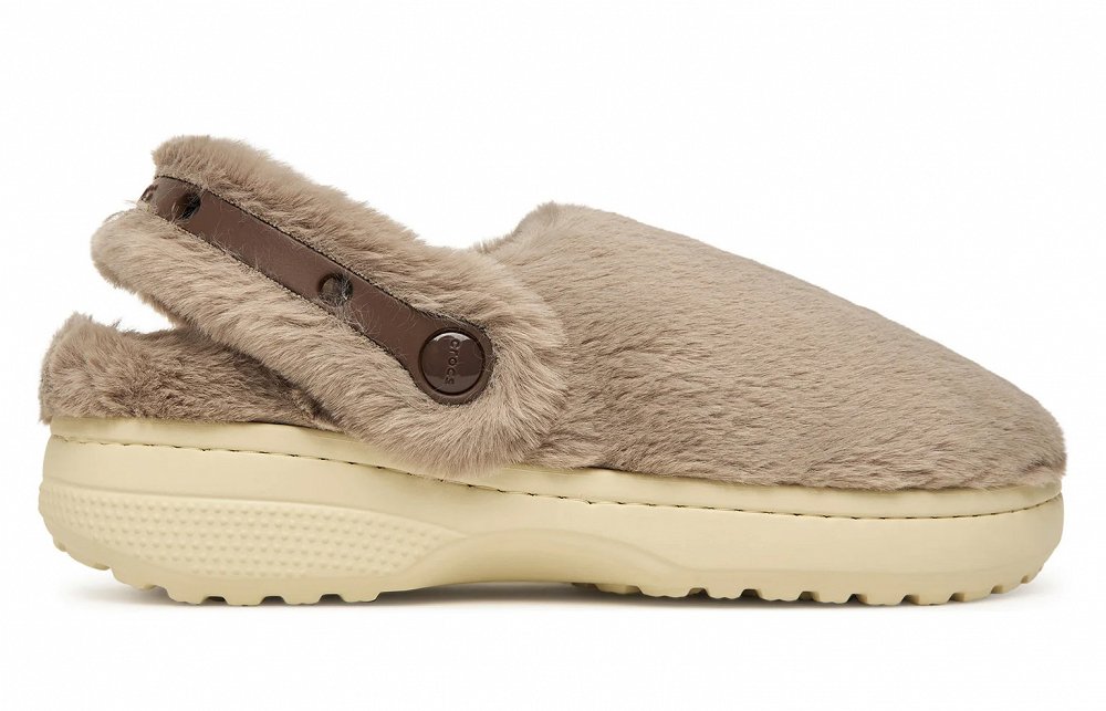 Crocs Γυναικείες Παντόφλες Σπιτιού Classic Unfurgettable Clog 211116-195 Μπεζ