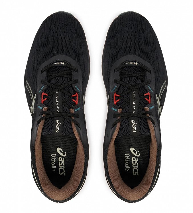Asics Ανδρικό Αδιάβροχο Παπούτσι Για Τρέξιμο Gel-Pulse 17 Gtx 1011C154 Μαύρο