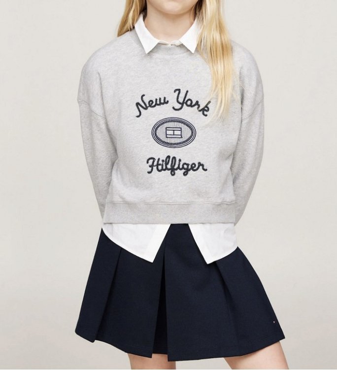 Tommy Hilfiger Kids Παιδικό Φούτερ Για Κορίτσια KG0KG08038 P1A Γκρι