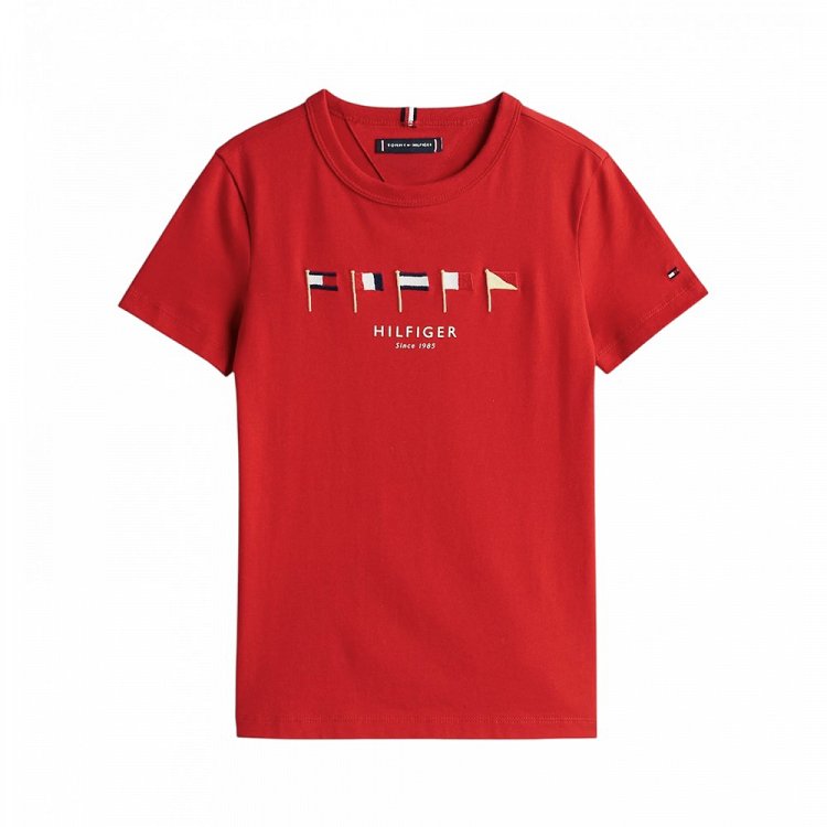 Tommy Hilfiger Παιδικό T-Shirt Για Αγόρια KB0KB09532 XLG Κόκκινο