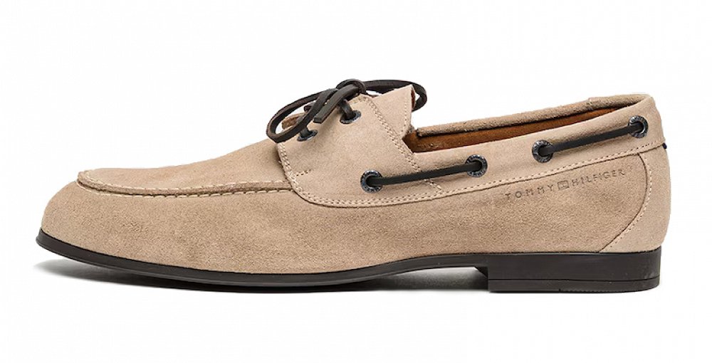 Tommy Hilfiger Ανδρικό Δερμάτινο Boat Shoe FM0FM05863 AFE Μπεζ