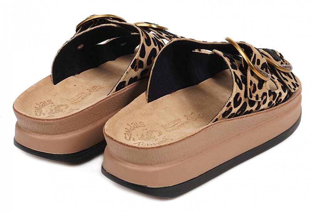 Fantasy Sandals Γυναικεία Πέδιλα Zefi S1100 Leopard Velvet