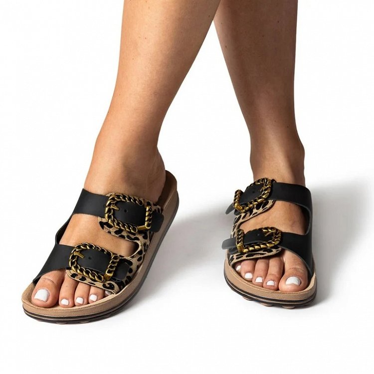 Fantasy Sandals Γυναικεία Πέδιλα Madonna S363 Leopard Velvet