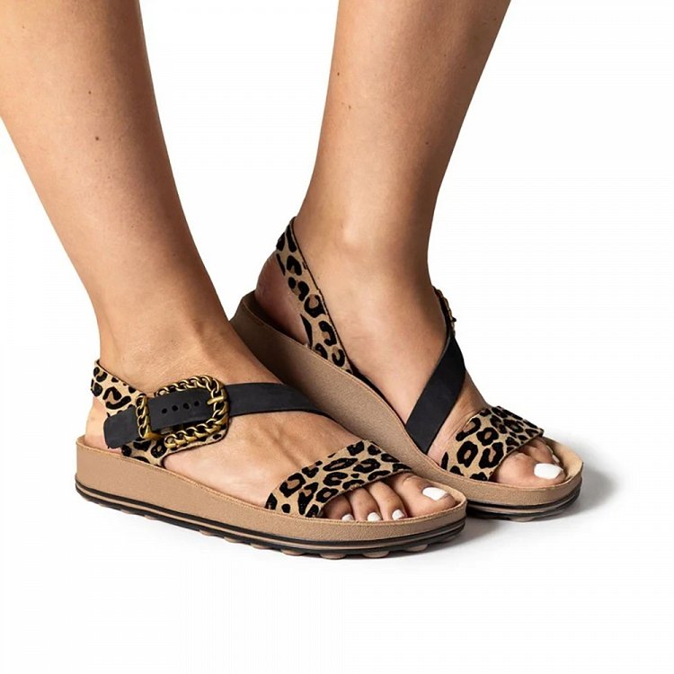 Fantasy Sandals Γυναικεία Πέδιλα Rallitsa S366 Leopard Velvet