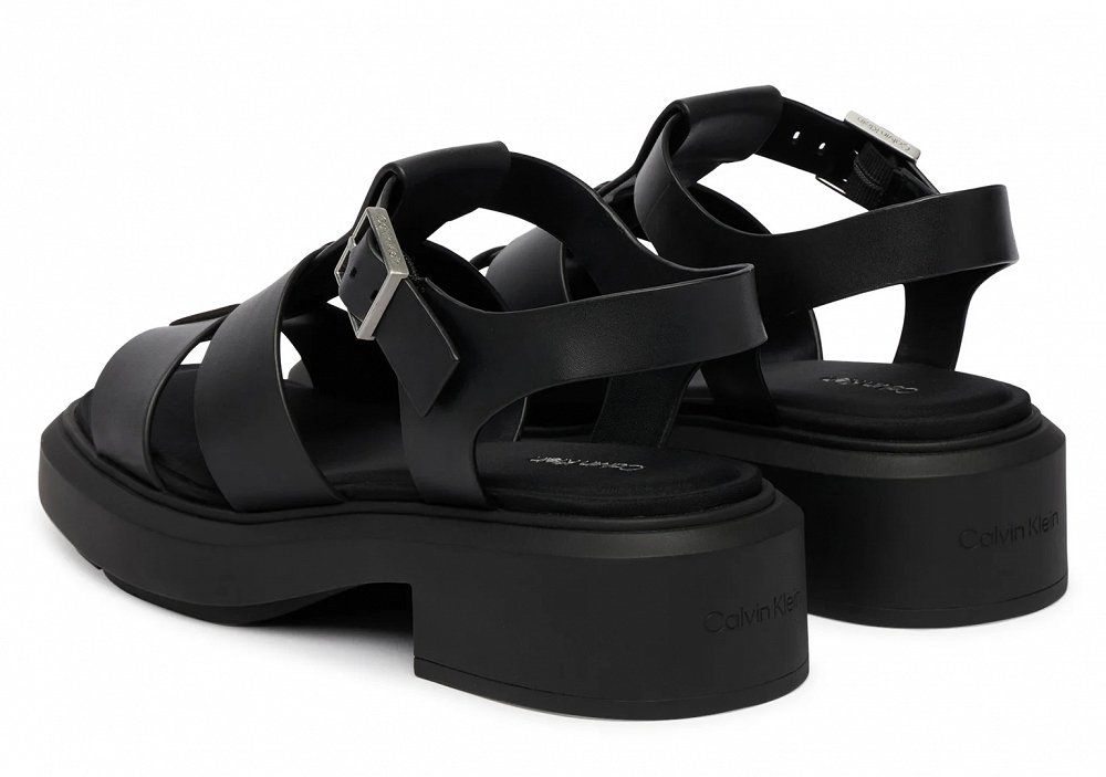 Calvin Klein Σανδάλια Chunky Sandal Fisherm Lth HW0HW02904 Μαύρο