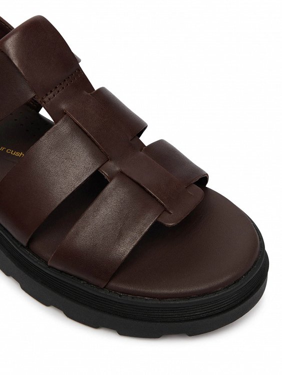 Clarks Γυναικείο Δερμάτινο Flat Πέδιλο Orinoco3 Strap 26186095 Καφέ