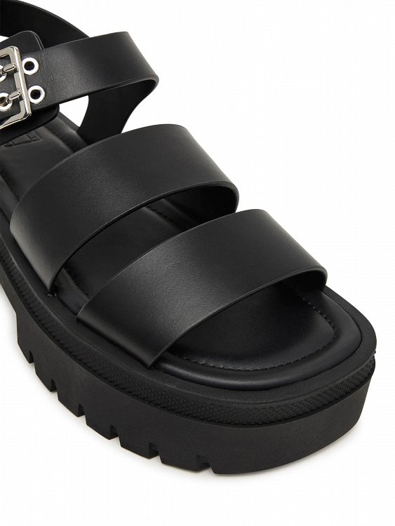 Tommy Hilfiger Σανδάλια Tjw Straps Leather Max Sandal EN0EN02944 BDS Μαύρο