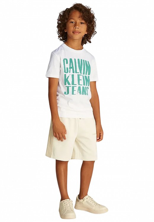 Calvin Klein Παιδικό T-Shirt Για Αγόρια IB0IB02459 YAF Λευκό
