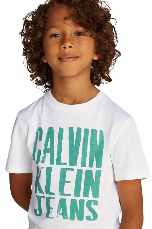Calvin Klein Παιδικό T-Shirt Για Αγόρια IB0IB02459 YAF Λευκό