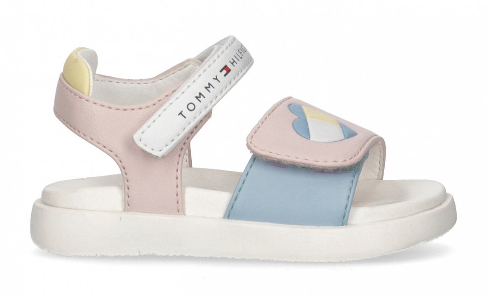 Tommy Hilfiger Kids Heart Print Velcro Sandal T1A2-33233-0326 Y913 Multicolor