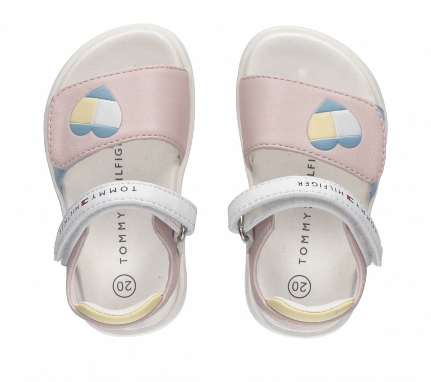 Tommy Hilfiger Kids Heart Print Velcro Sandal T1A2-33233-0326 Y913 Multicolor