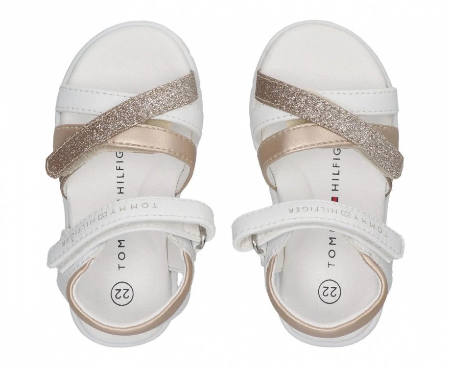 Tommy Hilfiger Παιδικό Πέδιλο Για Κορίτσια T1A2-33770-0273 X068 Λευκό/Χρυσό