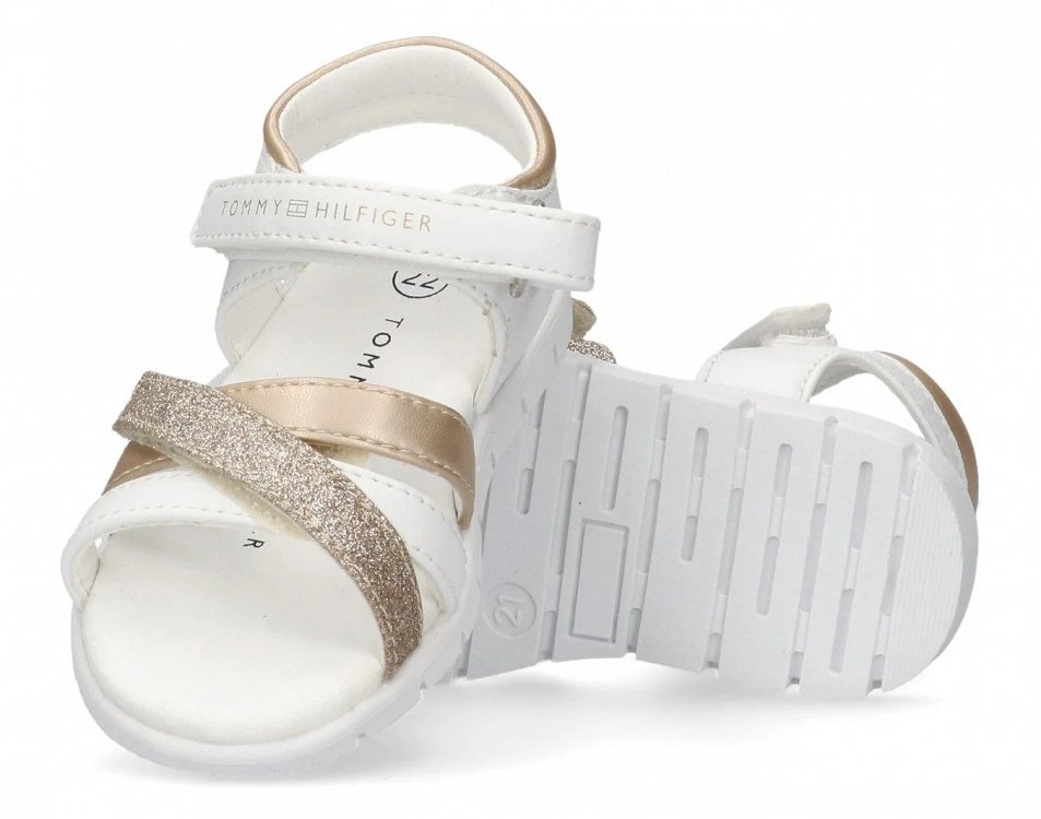 Tommy Hilfiger Παιδικό Πέδιλο Για Κορίτσια T1A2-33770-0273 X068 Λευκό/Χρυσό