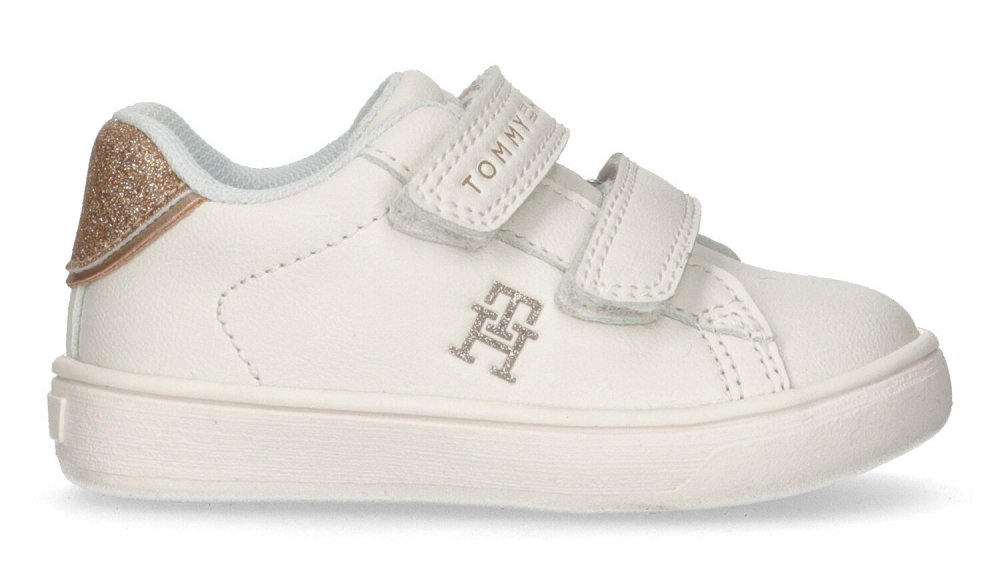 Tommy Hilfiger Kids Low Cut Velcro Sneaker T1A9-33515-0192 Y265 White/Gold
