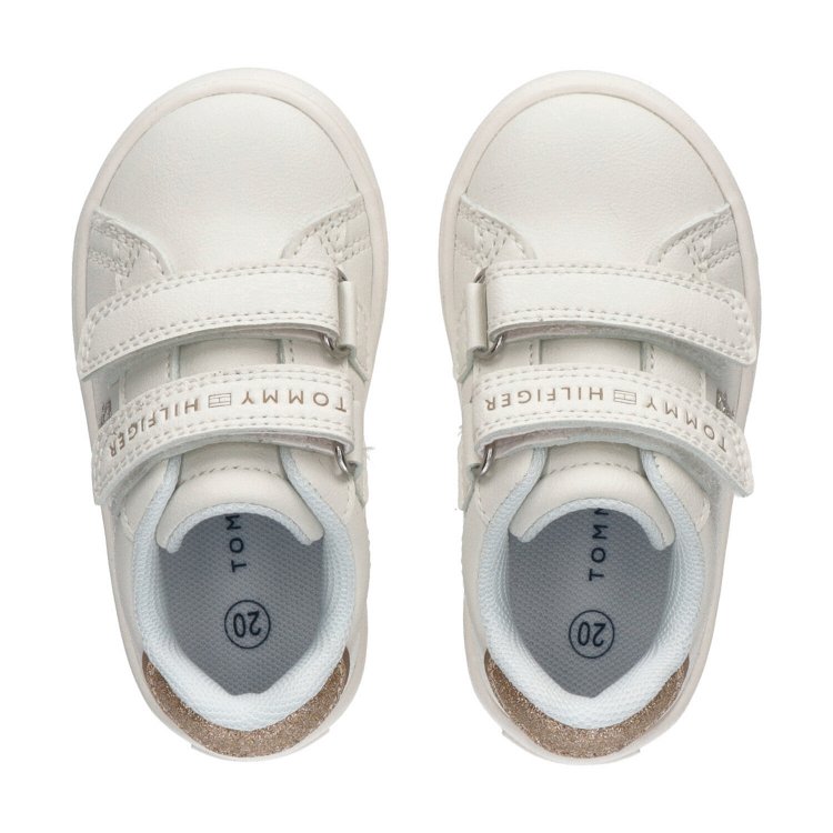 Tommy Hilfiger Kids Low Cut Velcro Sneaker T1A9-33515-0192 Y265 White/Gold