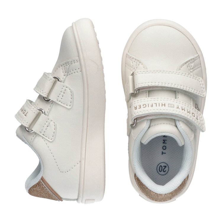 Tommy Hilfiger Kids Low Cut Velcro Sneaker T1A9-33515-0192 Y265 White/Gold