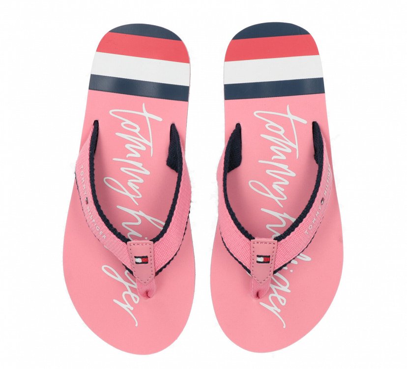 Tommy Hilfiger Logo Print Flip Flop T3A0-30883-0058 302 Pink