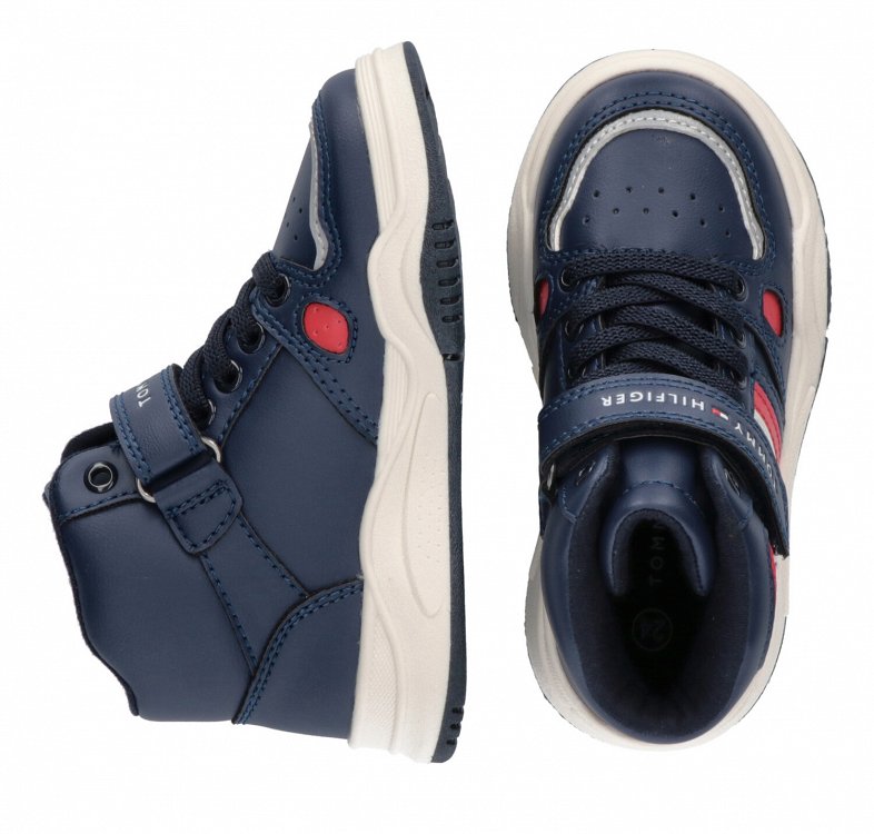 Tommy Hilfiger High Top Lace-Up/Velcro Sneaker T3B9-33107-1355 800 Μπλε