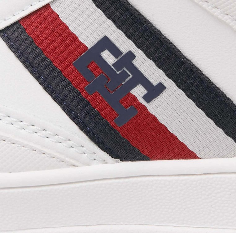 Tommy Hilfiger Kids High Top Lace Sneaker T3X9-33121-1355 A473 Λευκό