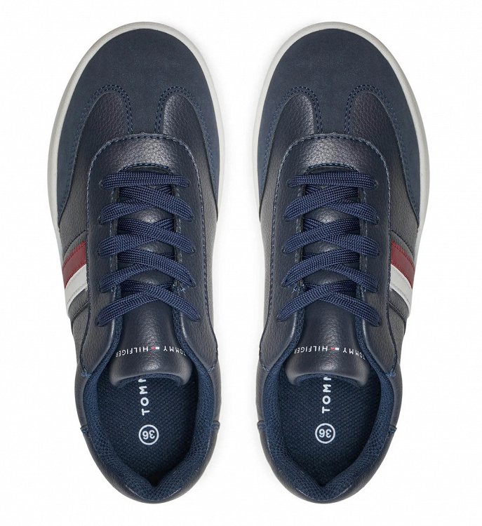 Tommy Hilfiger Stripes Low Cut Lace-Up Sneaker T3X9-33645-1269 800 Μπλε