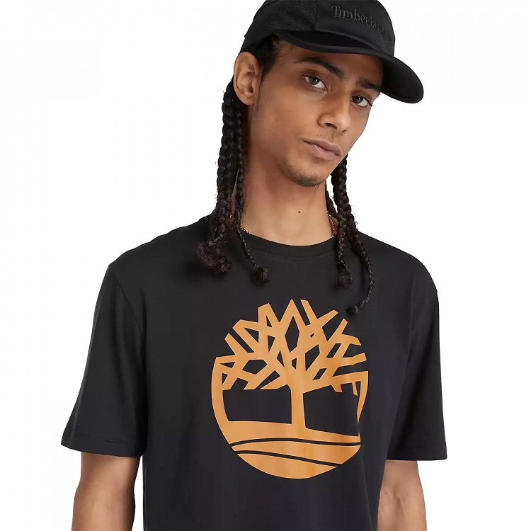 Timbeland Tree Logo Short Sleeve A2C2R P56 Regular Fit Μαύρο