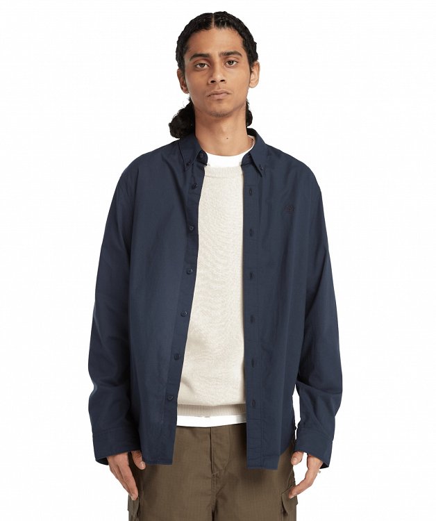 Timberland Ανδρικό Πουκάμισο Stretch Poplin A6GRH 433 Μπλε