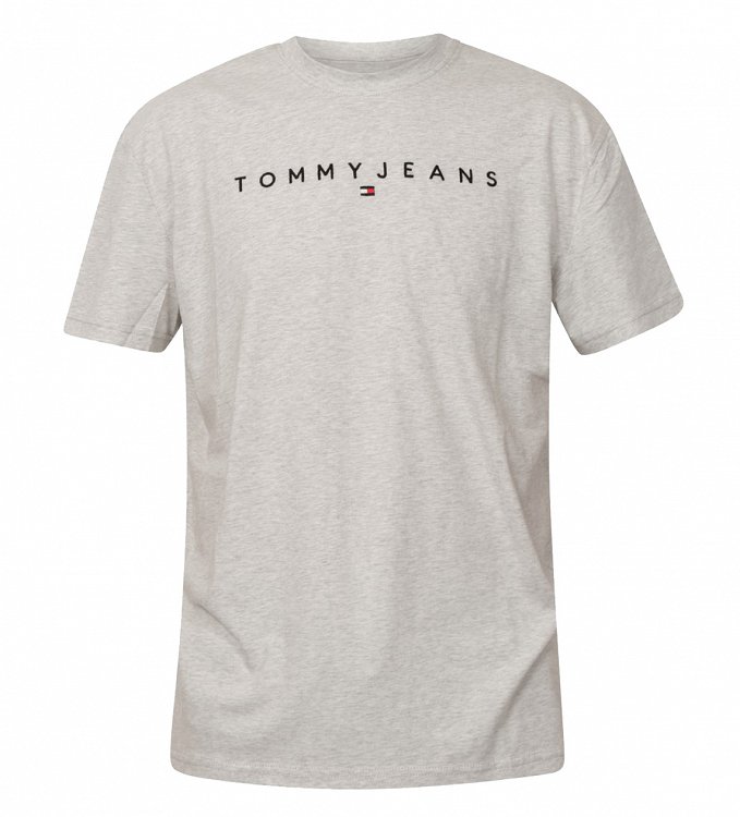 Tommy Hilfiger Ανδρικό T-Shirt Linear Logo DM0DM20744 PJ4 Γκρι