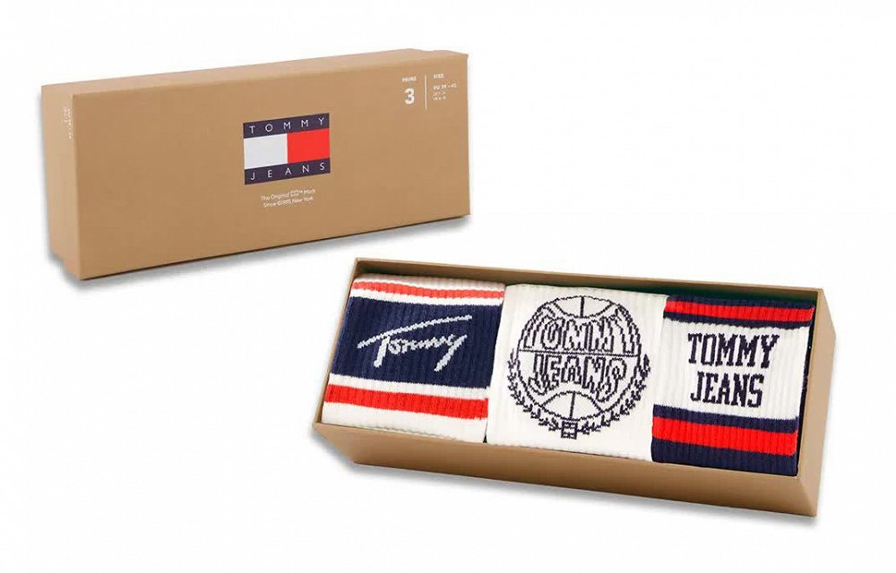 Tommy Hilfiger Σετ 3 Ζευγάρια Ψηλές Κάλτσες 701236471 001 Λευκό