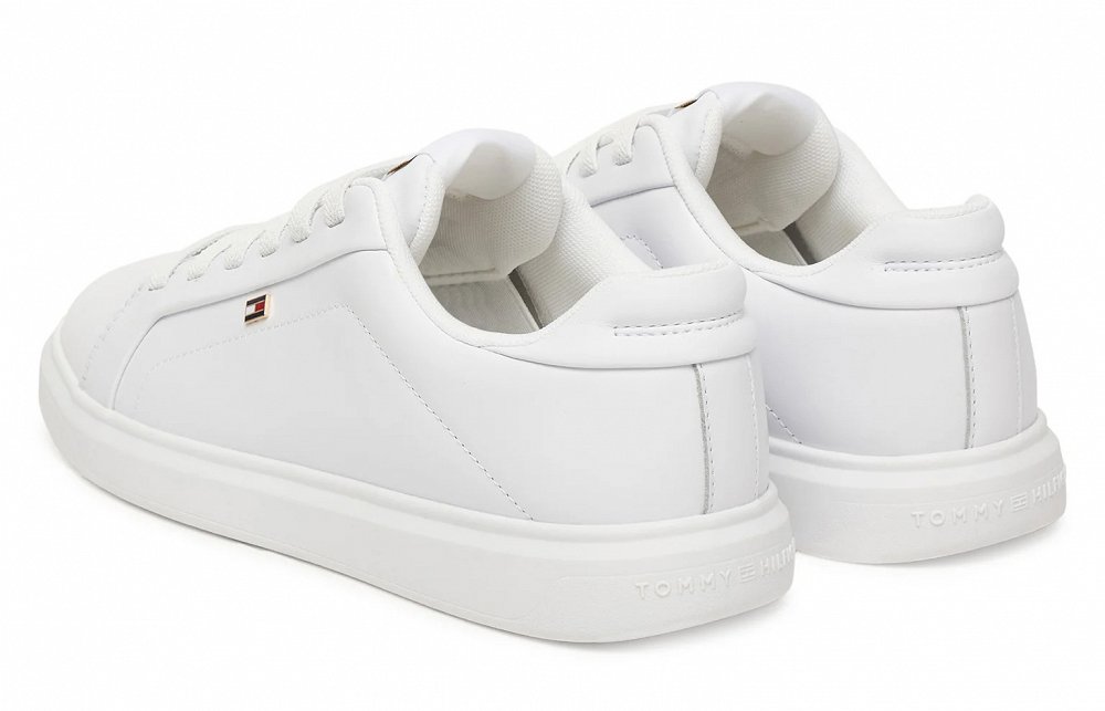 Tommy Hilfiger Γυναικείο Δερμάτινο Sneaker FW0FW08948 YBS Λευκό