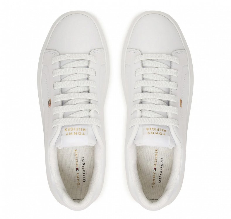 Tommy Hilfiger Γυναικείο Δερμάτινο Sneaker FW0FW08948 YBS Λευκό