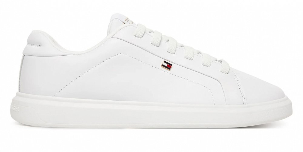 Tommy Hilfiger Γυναικείο Δερμάτινο Sneaker FW0FW08948 YBS Λευκό